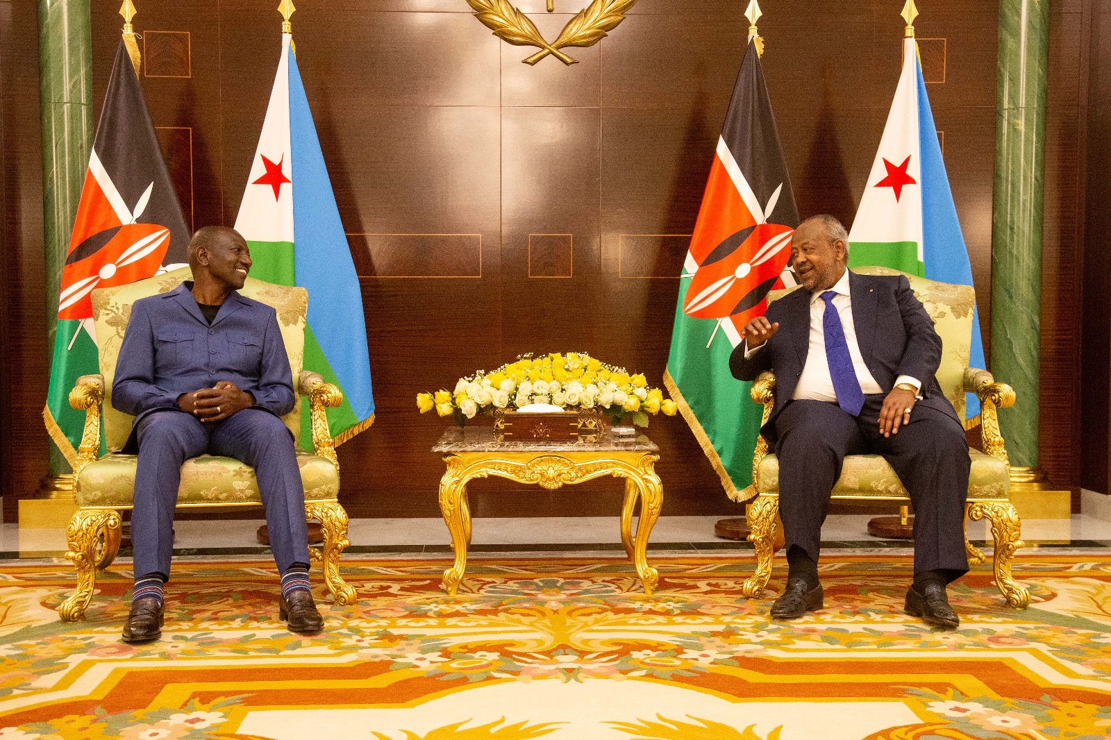 HIGHLIGHTS FROM THE MEETING BETWEEN PRESIDENT WILLIAM RUTO AND HIS DJIBOUTI COUNTERPART ISMAIL OMAR GUELLEH 