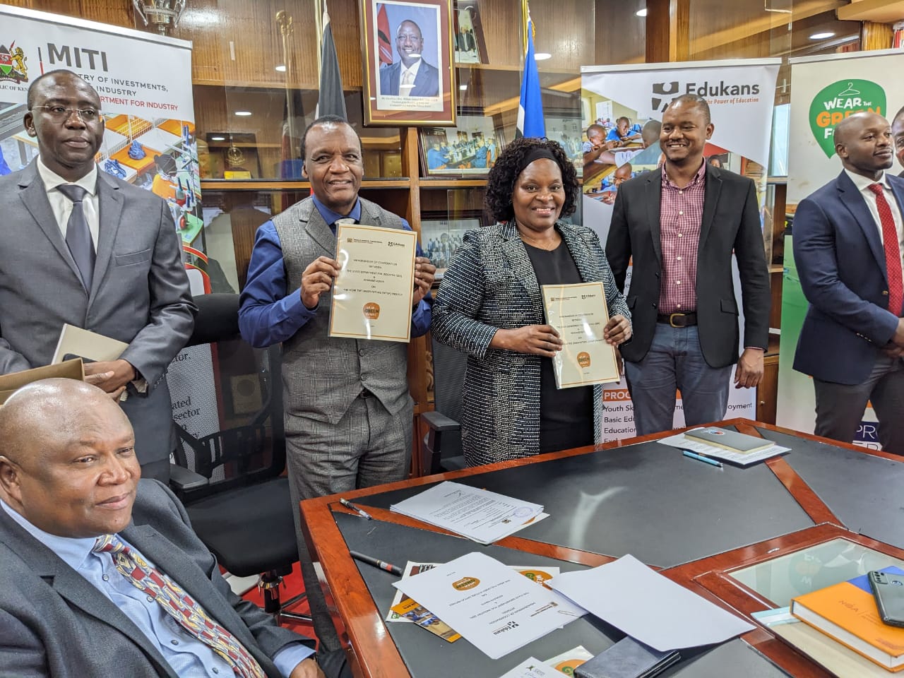 The State Department for Industry has signed a Memorandum of Corporation (MoC) with Edukans Kenya