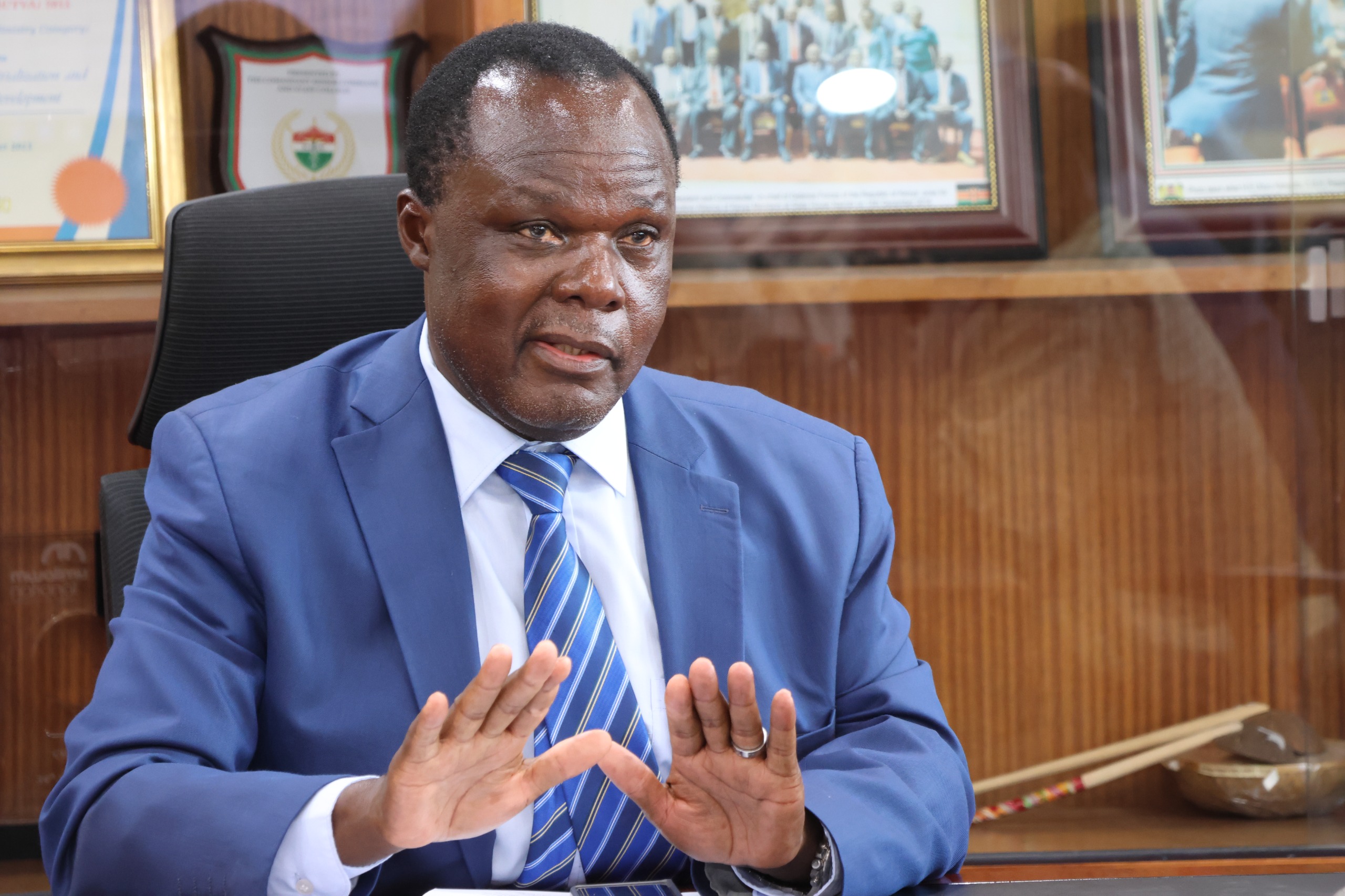 PRINCIPAL SECRETARY DR. JUMA MUKHWANA CBS MET OFFICIALS OF THE EX. PAN AFRICAN PAPER MILLS LED BY PATRICK MAYAVI, TO UNLOCK BOTTLENECKS IN SETTLING EX-EMPLOYEES. 