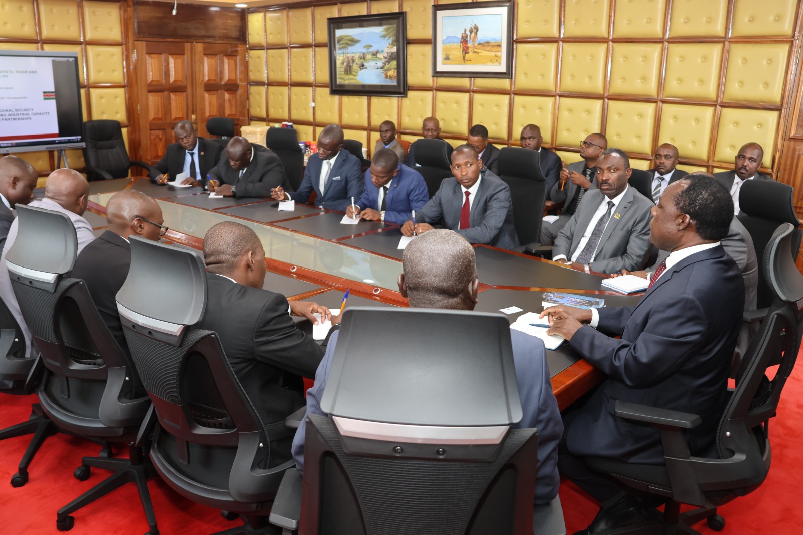 PS Dr. Juma Mukwahana Discusses Industrial Development and Security with NDU-K Delegation