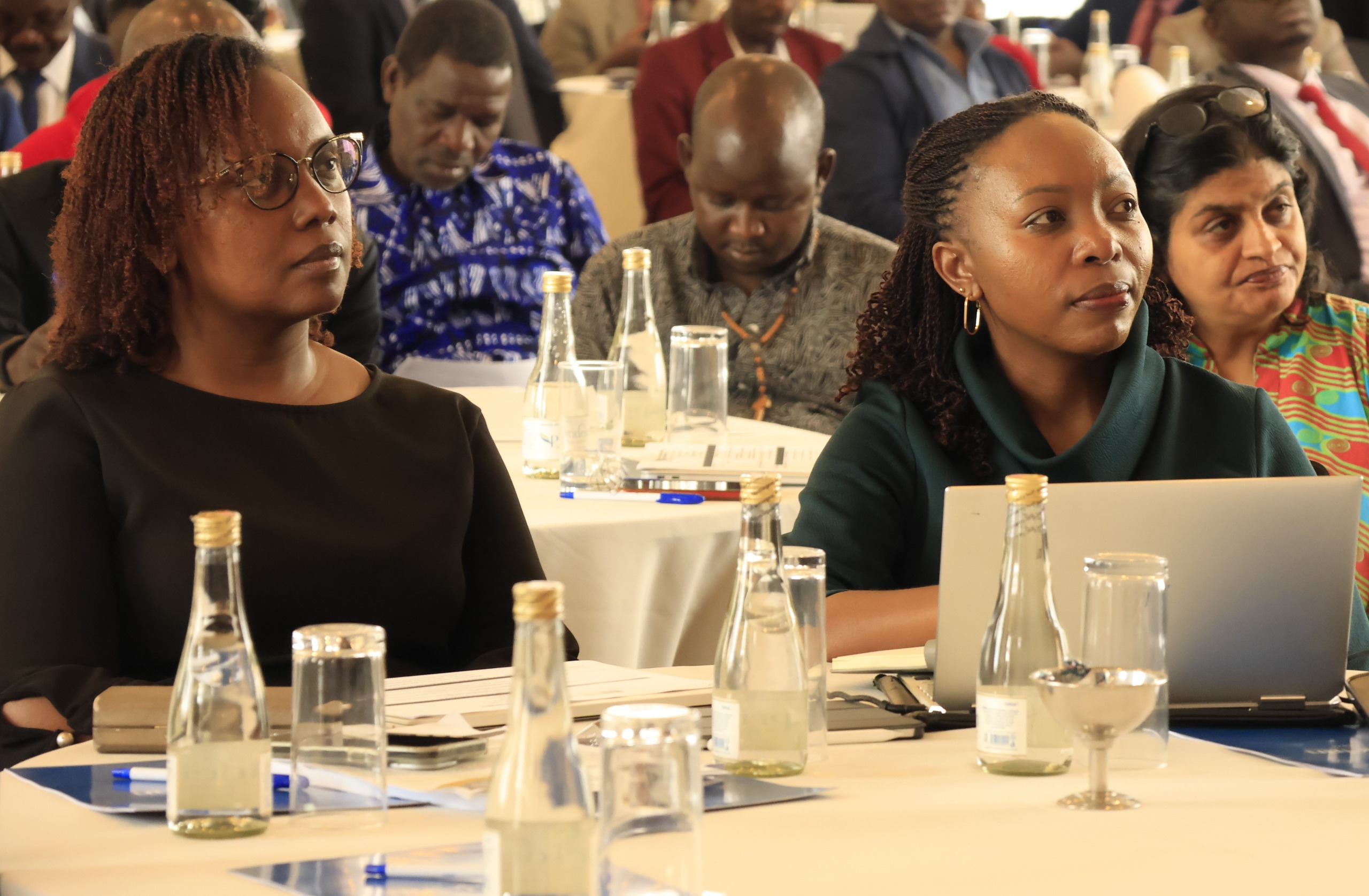 National Cotton, Textile, and Apparel Policy Consultant, Ms. Anne Wamae, (right) and Lead Consultant, AfriTrade Consulting Group, Dr. Caroline Saroni, join stakeholders during the validation of the National Cotton, Textile, and Apparel Policy, held at PrideInn Azure on March 18, 2025. Photo by Salome Kahora