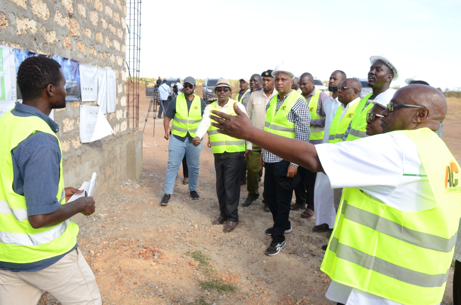 2. State Department for Industry Secretary for Administration, Karanja Njora, briefs the Senate Committee on Industry on the working plan for the Kwale County Aggregation and Industrial Park (CAIP) during the visit to the park in March 24, 2025. / Jared Nyabuti