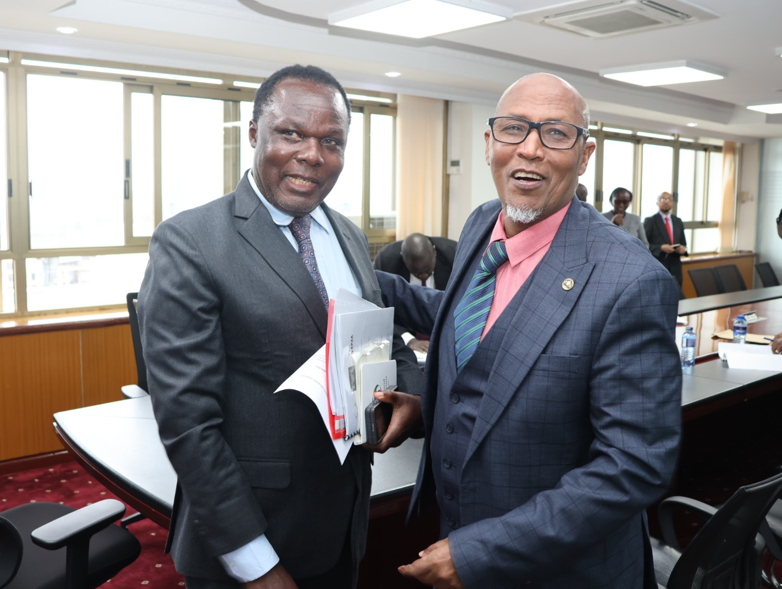 during the signing of a lease agreement for the Kenya Industrial Leather Park (Kenanie).