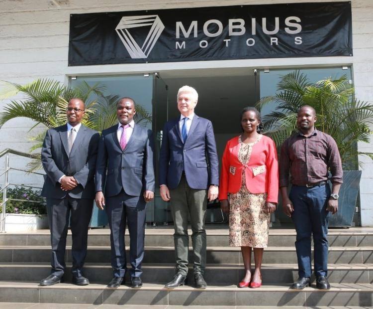 PS for Industry Dr. Juma Mukhwana toured the Mobius motor assembly plant. 30% of Mobius car parts are local content.