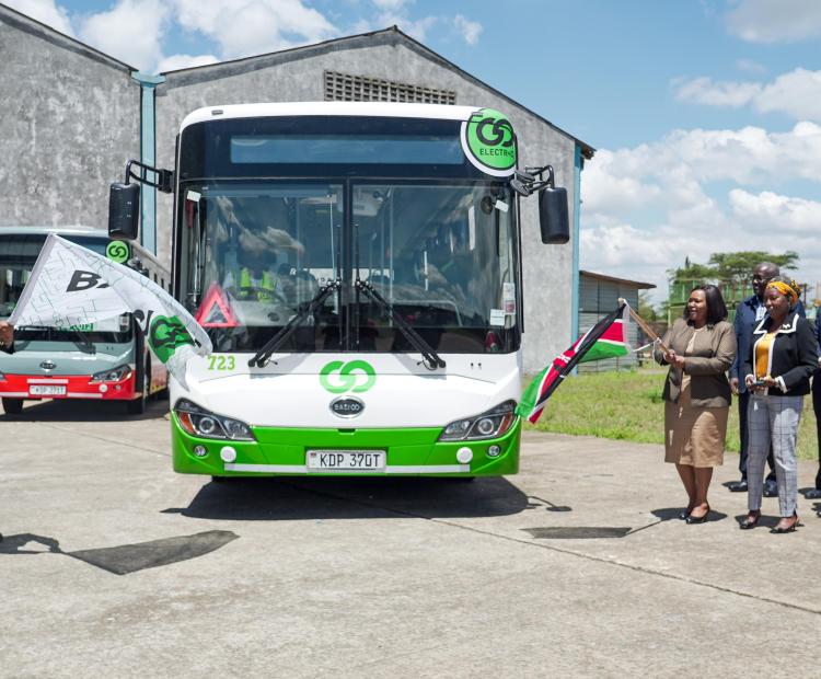 rolling out of Kenya’s first lot of electric buses courtesy of BasiGo Company. 