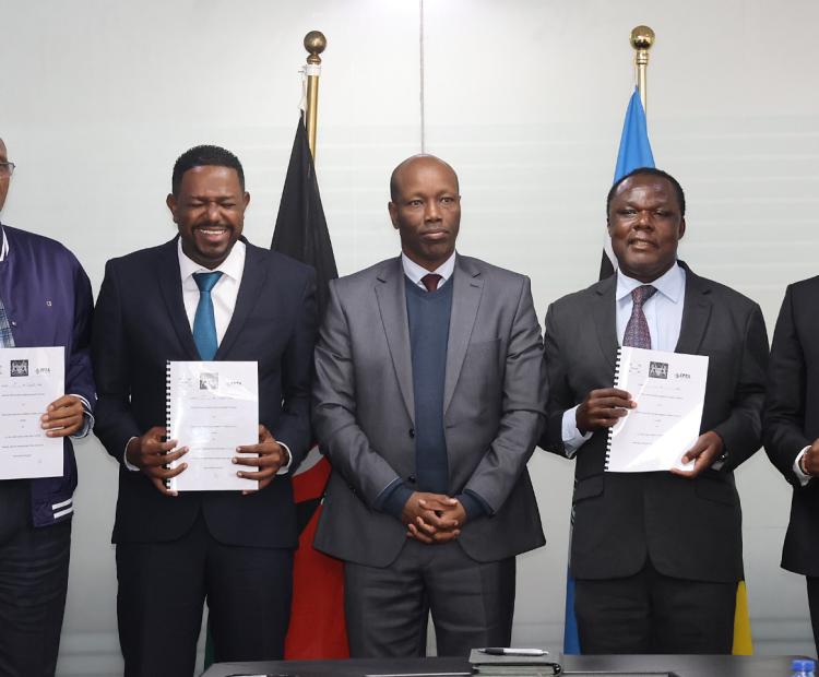 during the signing of a lease agreement for the Kenya Industrial Leather Park (Kenanie).